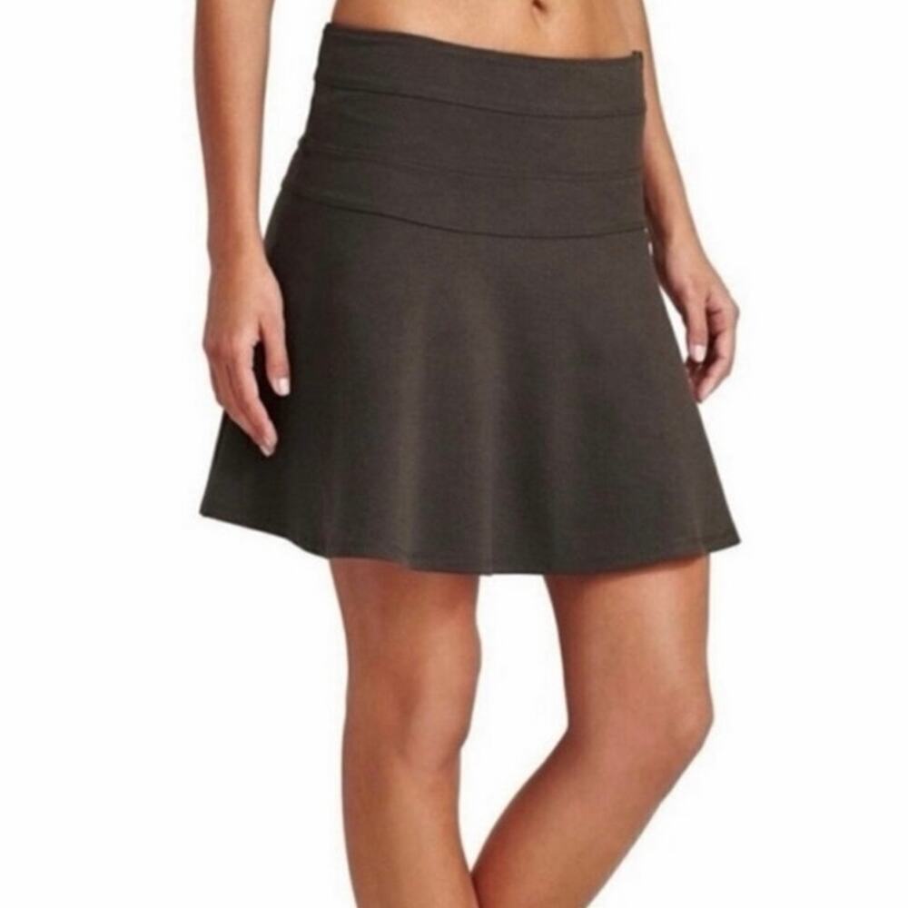 Athleta Ponte Twill Skater Mini Athletic Skirt Dark Gray Size 6 Stretch Casual